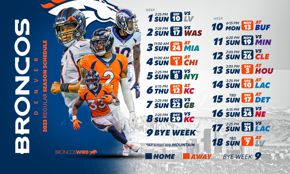 Calendario Broncos 2023