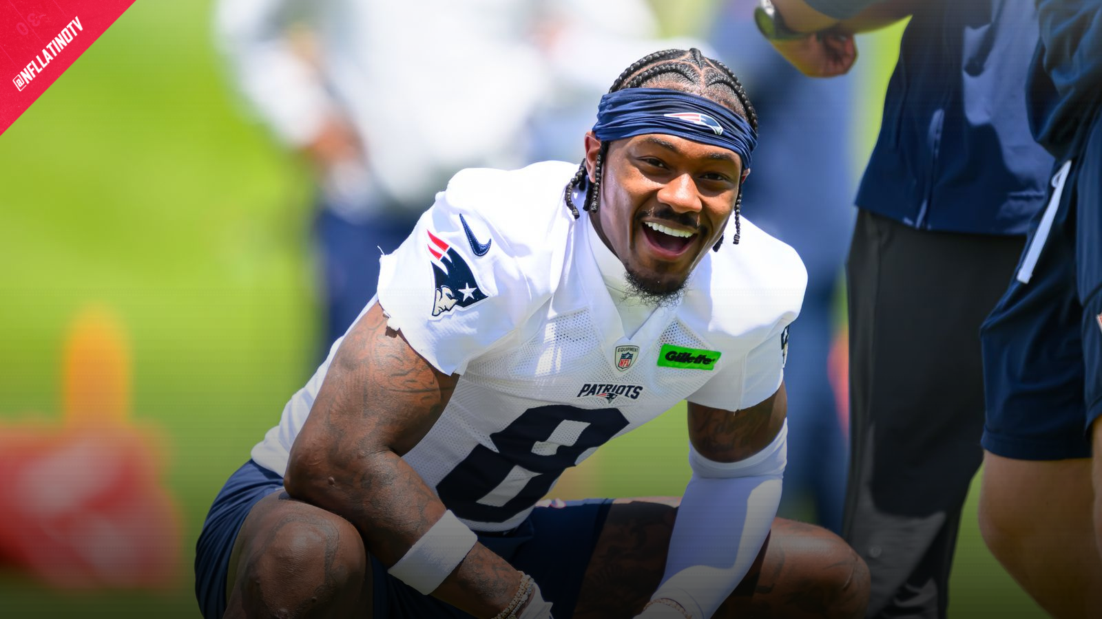 Stefon Diggs entrenando con los Patriots